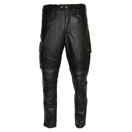 pantalon moto homme cuir noir véritable coupe ergonomique style motard