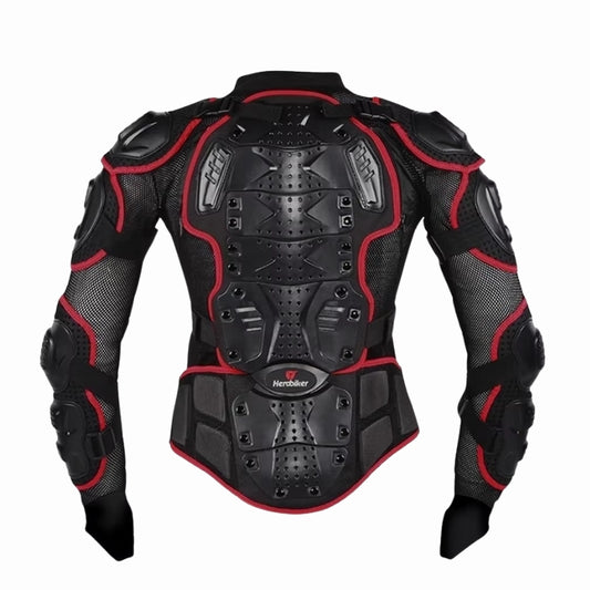 pare-pierre motocross noir et rouge avec protection dorsale amovible respirant réglable homme femme S à 5XL