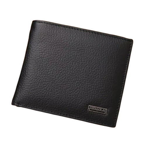 petit portefeuille homme en cuir noir texturé avec finition sobre et élégante