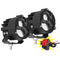 phare LED moto longue portée double lentille avec interrupteur ON/OFF
