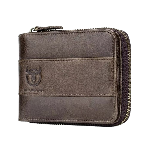 Portefeuille Blocage RFID Homme En Cuir Avec Fermeture - 90x115x25mm - Neuf Avec étiquettes