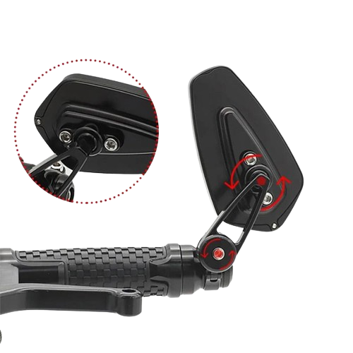 rétroviseur embout de guidon noir pour moto sportive en aluminium léger et design racing
