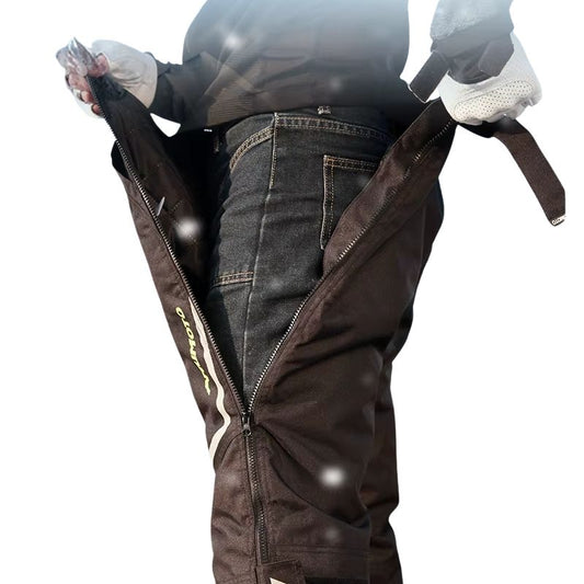 surpantalon moto hiver imperméable doublé thermique avec genouillères CE