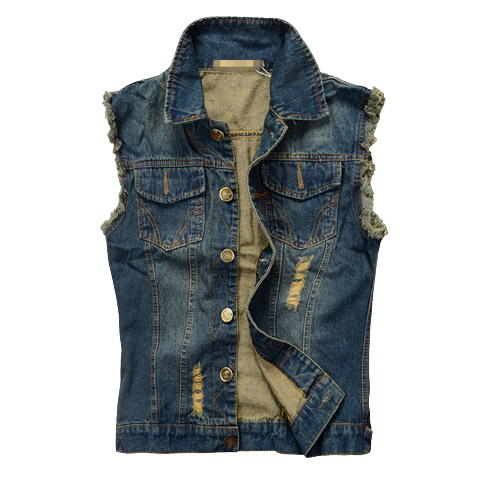 gilet jean homme biker