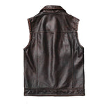 Gilet cuir marron homme | Boutique biker