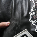 gilet cuir sons of anarchy col président | Boutique biker