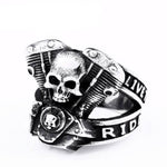 Bague en acier - Live to Ride - Vignette | Boutique biker