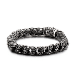 Bracelet biker - Tête de mort noircie - Vignette | Boutique biker