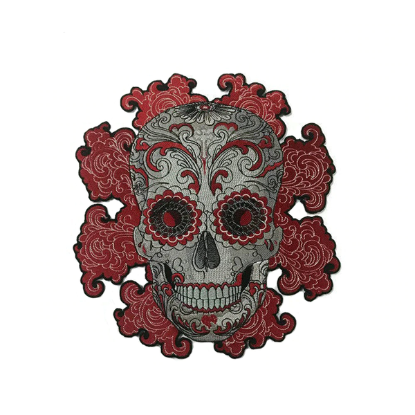 Écusson Thermocollant Biker Tête De Mort Indien Sioux Apache - Patch Motard 8,5 Cm