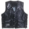 Gilet biker pas cher en simili cuir avec patchs brodés et boutons pression