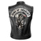 Gilet biker Sons of Anarchy en simili cuir noir pour homme avec patchs brodés et sérigraphie au dos