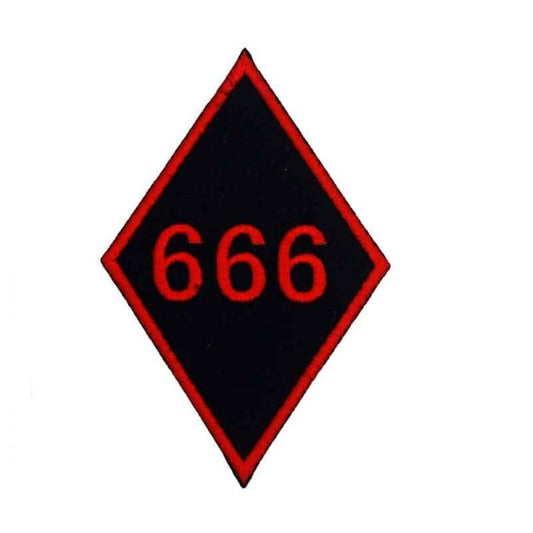 Patch biker 666 noir rouge brodé 3D à coudre pour veste motard
