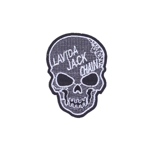 Patch biker brodé 3D en forme de crâne à coudre sur veste moto ou sac