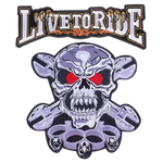 Patch biker - Tête de mort live to ride - Vignette | Boutique biker