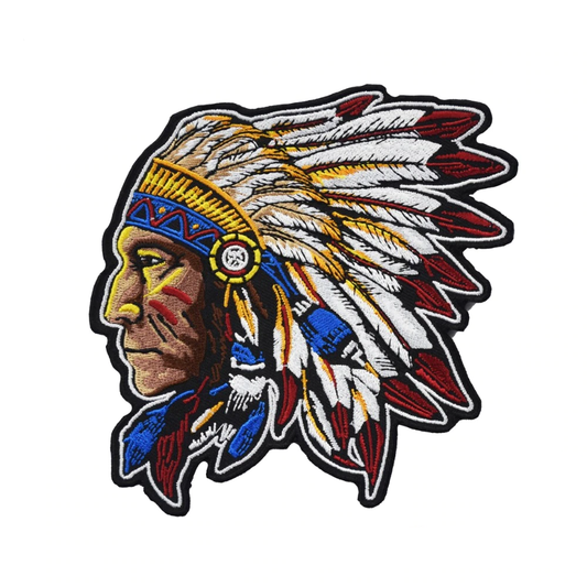 Patch biker indien brodé 3D à coudre sur veste moto ou sac