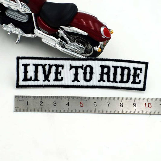 Patch biker brodé Ride to Live 3D à coudre sur veste ou gilet