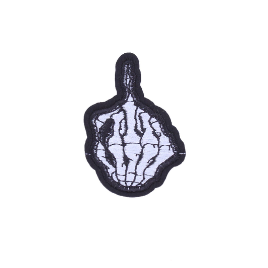 Patch biker squelette doigt d’honneur brodé 3D à coudre sur veste motard