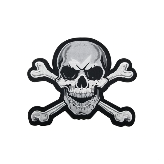 Patch biker tête de mort brodé 3D à coudre sur veste gilet t-shirt sac motard