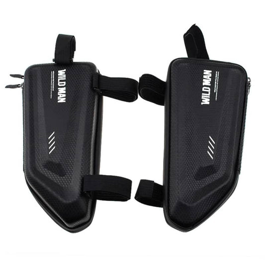 Petites sacoches rigides noires Wildman pour réservoir ou cadre moto, résistantes et sportives