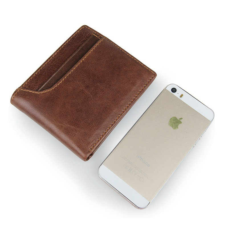 Portefeuille Homme Cardshark En Cuir Véritable - Petit Modèle Noir Et Marron (Neuf)