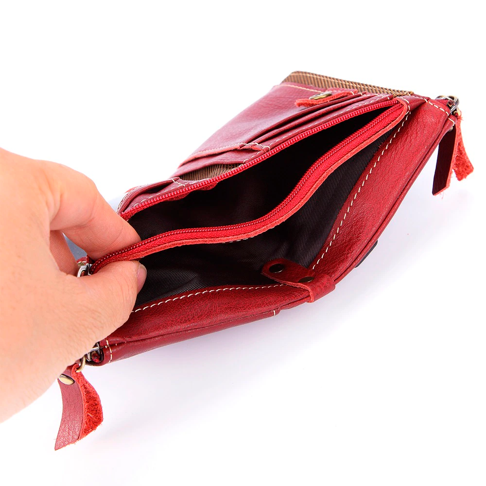 Portefeuille en cuir rouge pour femme Portefeuille en cuir rouge pour femme