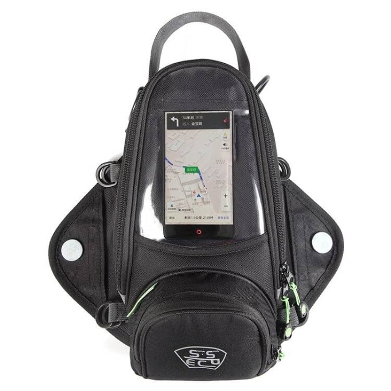 Sacoche réservoir moto 5L quick lock en nylon et polyester avec housse de protection, idéale pour smartphone GPS