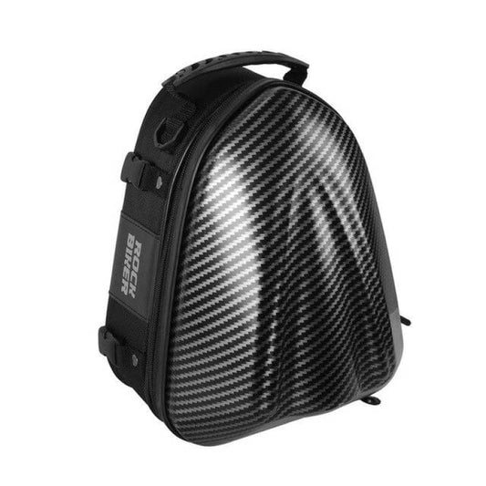 Sacoche rigide pour moto RockBiker finition carbone, idéale pour rangement sécurisé et look sportif