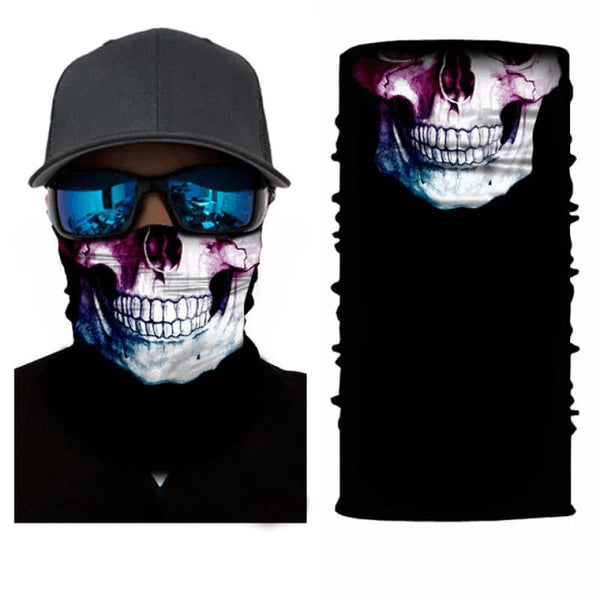 Lot De 4 Masques Multifonctions Tête De Mort En Polyester - Pour Moto, Ski, Vélo (Noir)