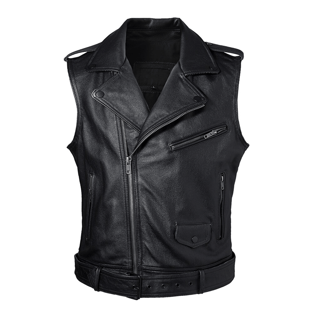Veste sans Manche et Gilet en Cuir Biker et Motard Homme et Femme