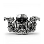 Bague en acier -  Squelette motard - Vignette | Boutique biker