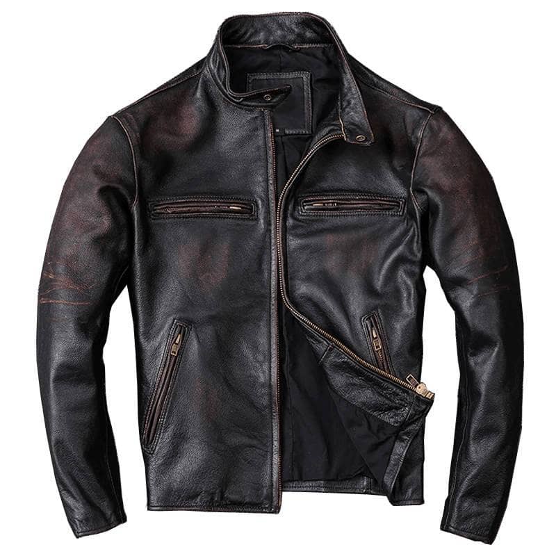 Motorcycle Jacket Cuir Moto Homme Vintage Veste Cuir Moto Homme