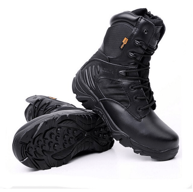 Bottes moto homme noires style rangers avec semelle antidérapante, coque semi-rigide et tige montante en microfibre et nylon