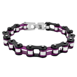 Bracelet biker chaine de moto violet | Boutique biker