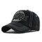 Casquette moto vintage noire brodée pour homme style biker rétro