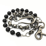 Chaine de pantalon - Perles et têtes de mort - Vignette | Boutique biker