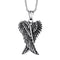Collier homme biker avec ailes d’ange en alliage de zinc, pendentif en forme de cœur stylisé moto
