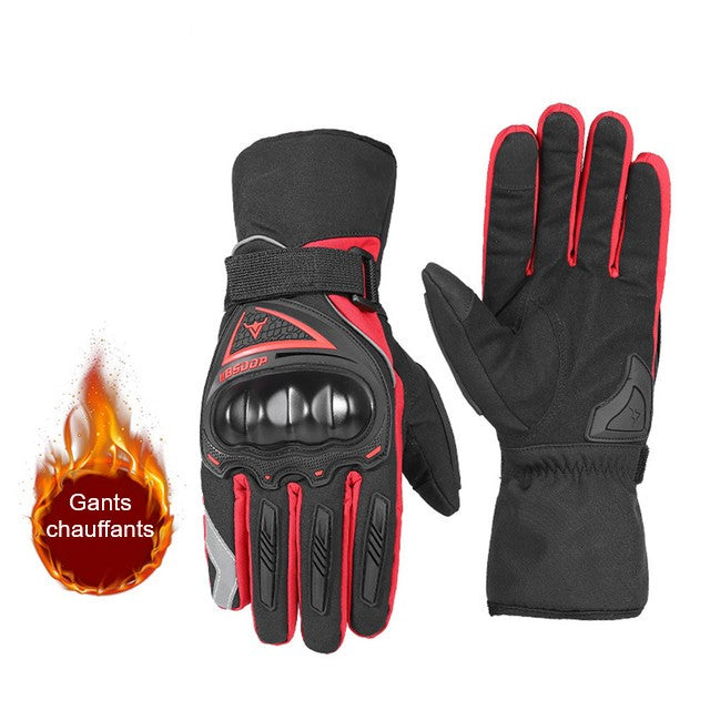 gants chauffants moto rouge | Boutique biker