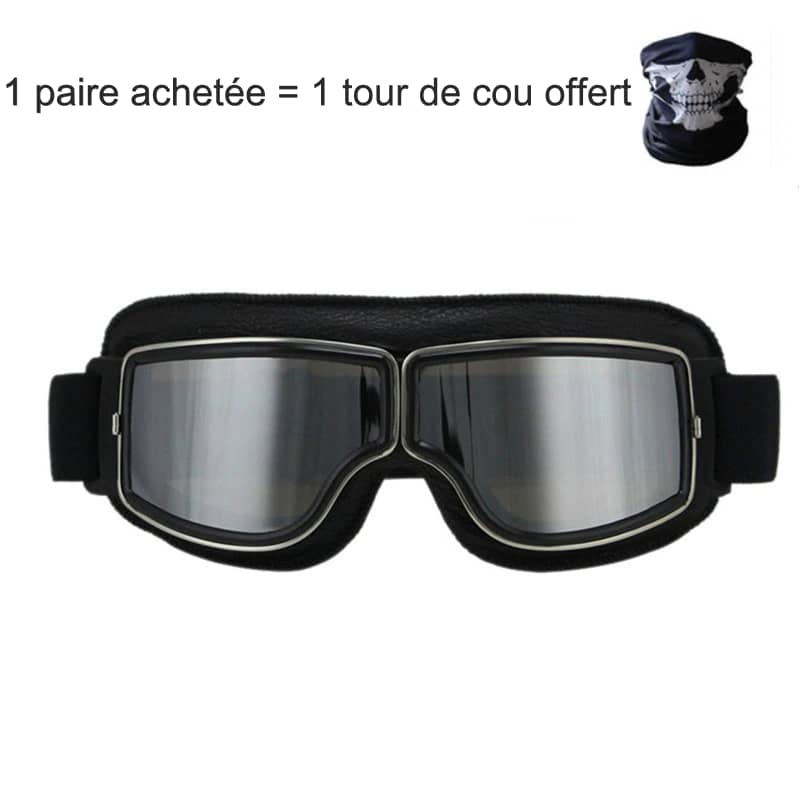 Lunette de moto [TOUR DE COU TÊTE DE MORT OFFERT]