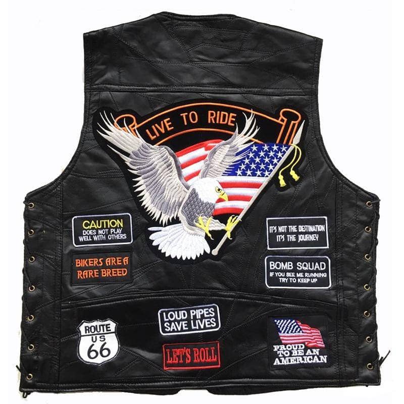 RICOCHO Gilet Simili Cuir Homme - Style Motard Rocker Fermeture Éclair Complète