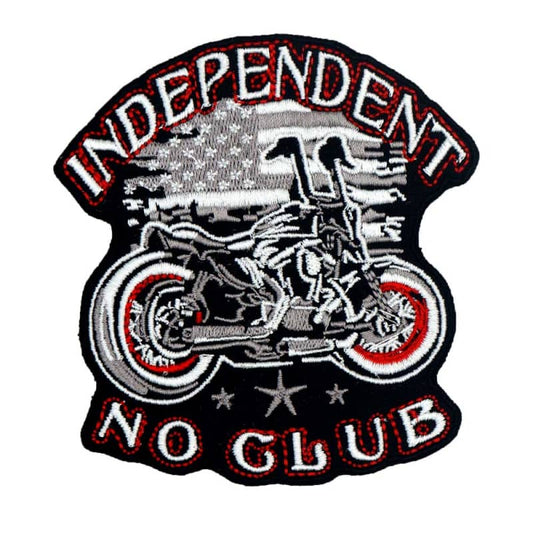 Patch biker indépendant "No Club" brodé pour veste motard