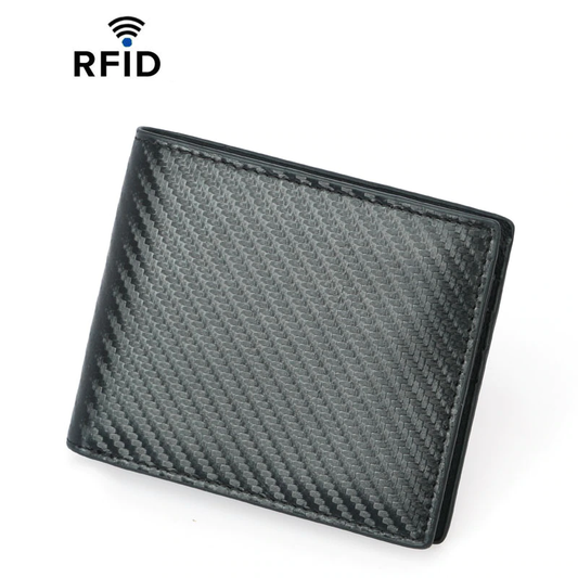 portefeuille RFID homme noir en fibre de carbone avec protection anti piratage