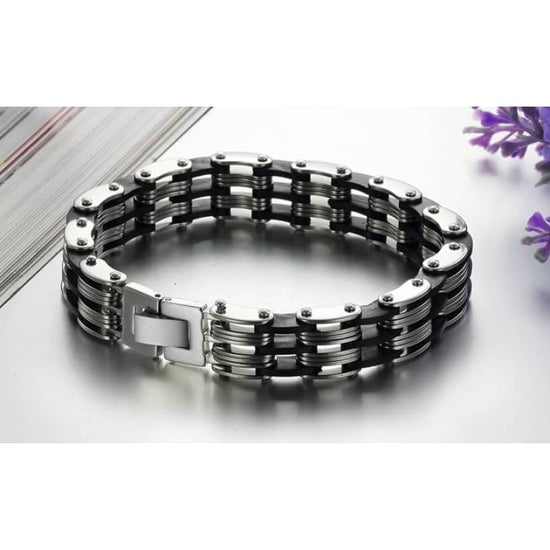 Bracelet homme chaine tresse argent massif biker celtique