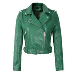 Veste simili cuir vert  | Boutique biker 