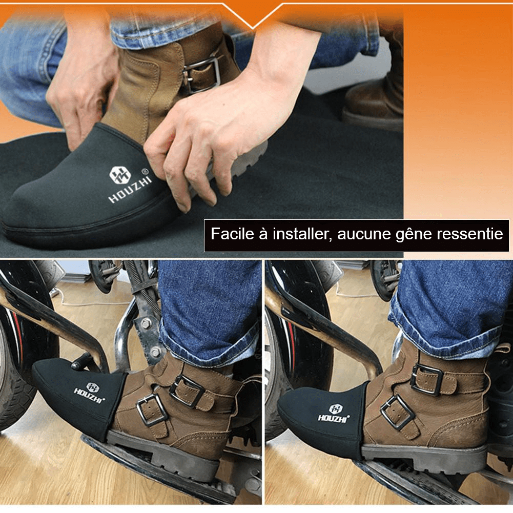 Protège chaussure sélecteur de vitesse moto botte basket protection bandeau  noir