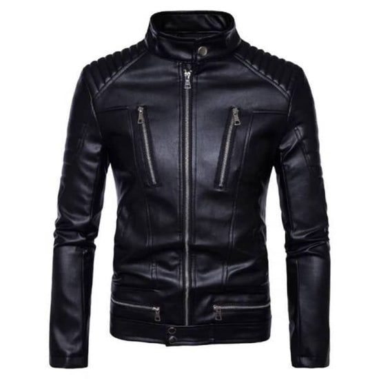 Veste en Simili Cuir Grande Taille pour Homme